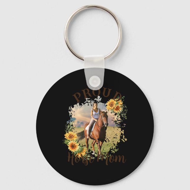 Chaveiro Horse Pet Photo Text Sunflower Accent T Shirt  (Frente)