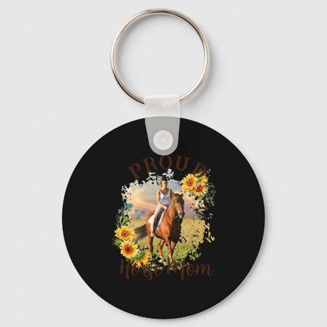 Chaveiro Horse Pet Photo Text Sunflower Accent T Shirt  (Frente)