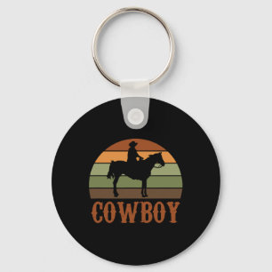 Chaveiro Horseback Retro Andando Rodeo Cavalo Ocidental Cow