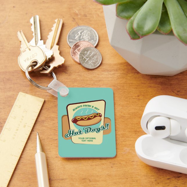 Chaveiro Hot Dog de Texto Personalizado (Mesa)