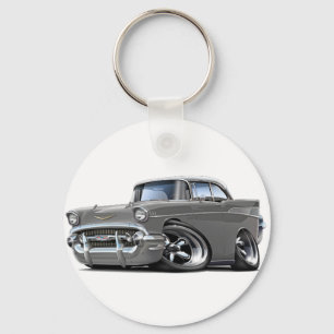 Chaveiro Hot rod 1957 Cinzento-Branco de Chevy Belair