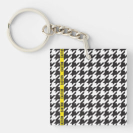 Chaveiro Houndstooth Envolvido com Cuidado