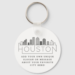 Chaveiro Houston, Texas Stylizou Skyline   Slogan Personali