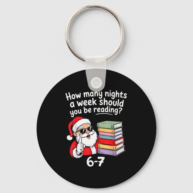 Chaveiro How Many Nights Reading Teacher 67 Christmas Six S (Frente)