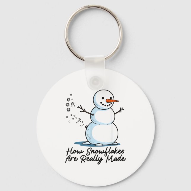 Chaveiro How Snowflakes Are Really Made Snowman Christmas J (Frente)