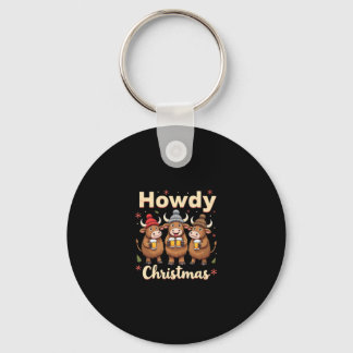 Chaveiro Howdy Christmas Funny Highland Cow Xmas Cows Lover
