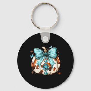 Chaveiro Howdy Fall Western Pumpkin Halloween Cowhide Pumpk