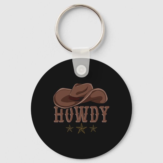 Chaveiro Howdy Western Cowboy Hat Country Cowboy (Frente)