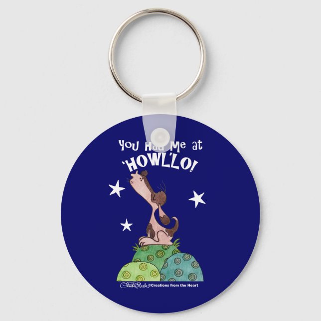 Chaveiro Howling Basset Hound Night (Frente)