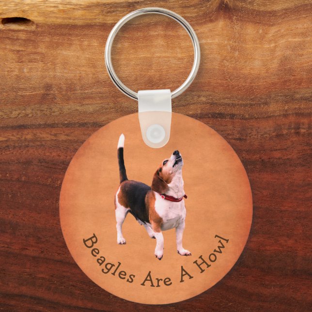 Chaveiro Howling Beagle Dog Cute Personalizado (Frente)