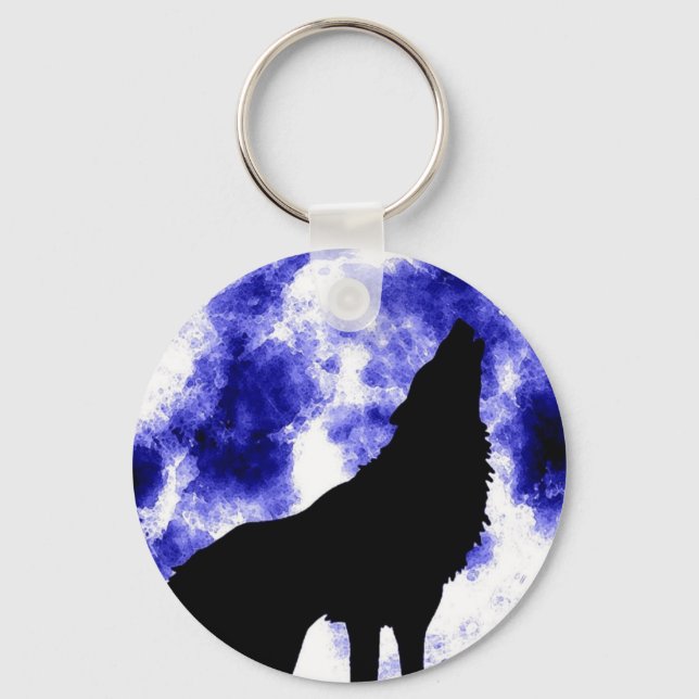 Chaveiro Howling Wolf na Lua (Frente)