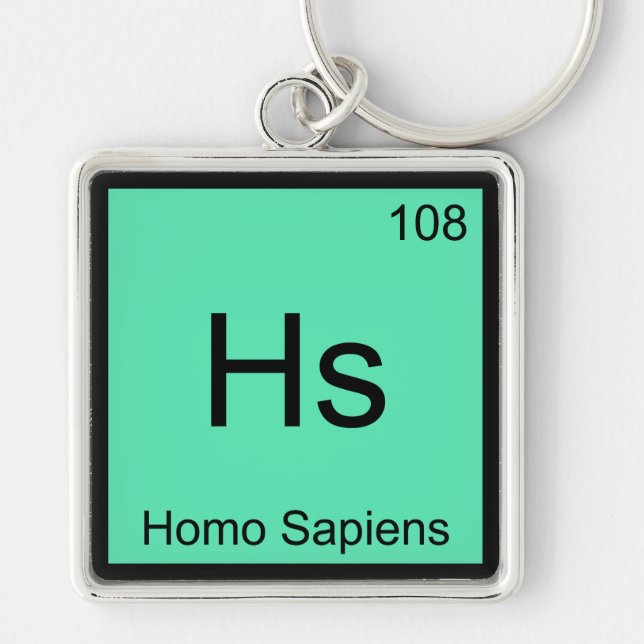 Chaveiro Hs - Homo Sapiens - Símbolo de Elemento Químico T- (Frente)
