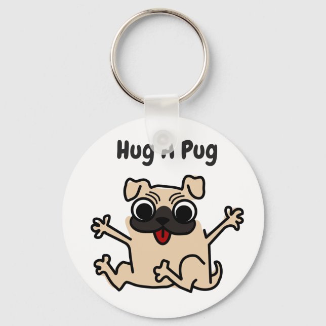 Chaveiro Hug A Pug Dog Keychain (Frente)