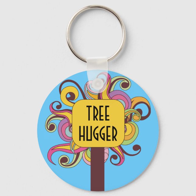Chaveiro Hugger de Árvore de Abstrato personalizável (Frente)