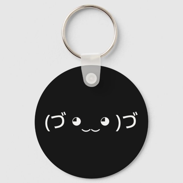 Chaveiro Hugging Emoticon (づ ◕ ‿ ◕ ‿ )づ Kaomoji Keych Japon (Frente)