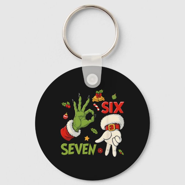 Chaveiro Hugvyn Divertido Seis Sete Meme Natal Papai Noel D (Frente)