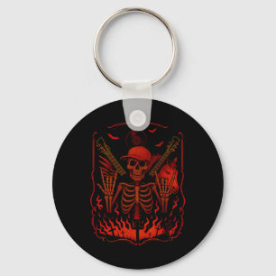 Chaveiro Hugvyn Halloween Skeleton Rock Hand Rocker Mens Bo