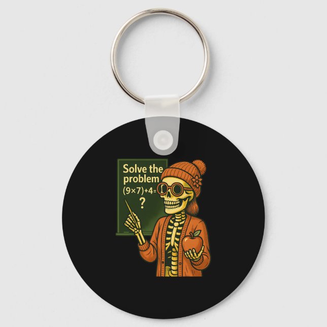 Chaveiro Hugvyn Halloween Skeleton Six Seven 67 Meme Pemdas (Frente)