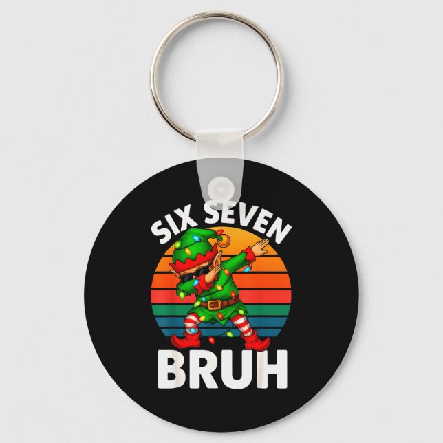Chaveiro Hugvyn Six Seven 6 7 Meme Dabbing Elfo Alegre Nata (Frente)