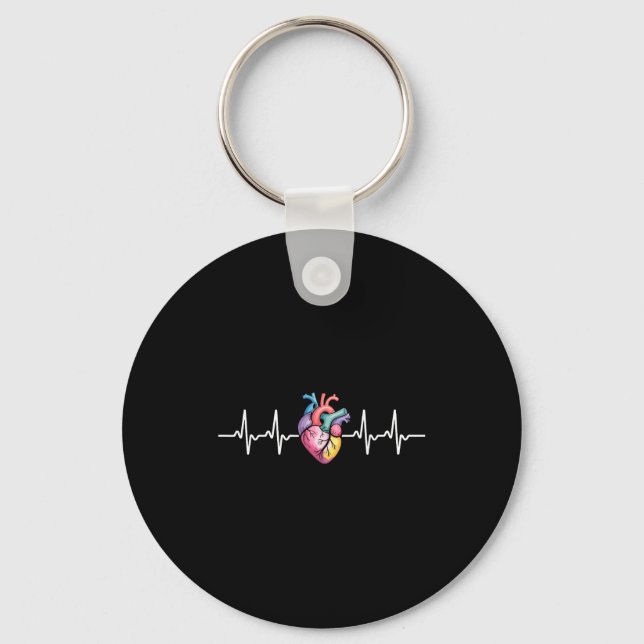 Chaveiro Human Heartbeat Ecg Cardiology Anatomical Medical  (Frente)