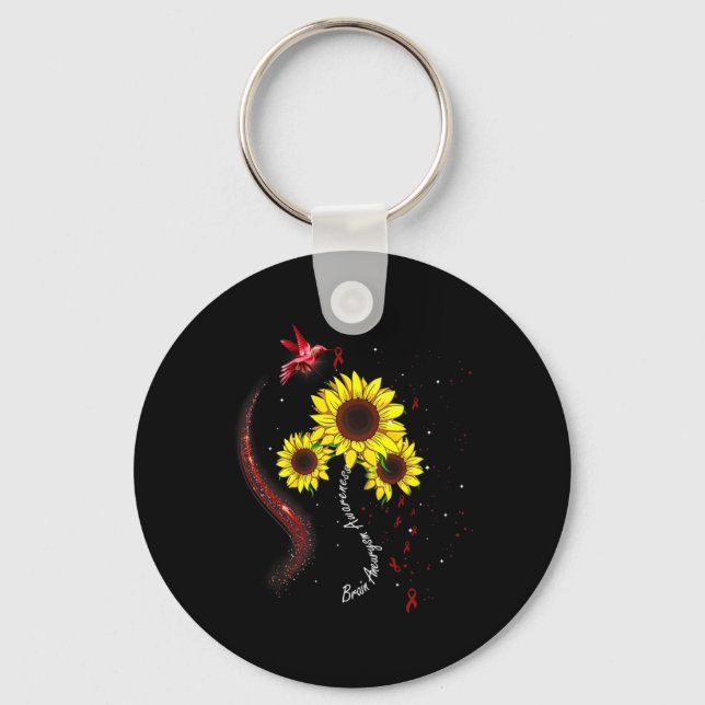 Chaveiro Hummingbird Burgundy Cérebro Sunflower Aneurysm Aw (Frente)