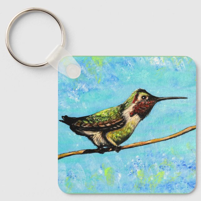 Chaveiro Hummingbird Pronto para Pintura Voadora (Frente)