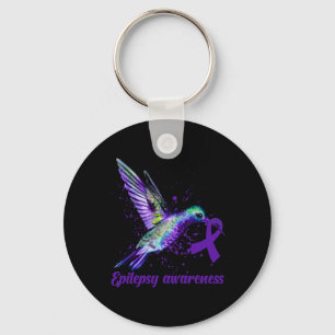 Chaveiro Hummingbird Roxo Fita Epilepsia Mês