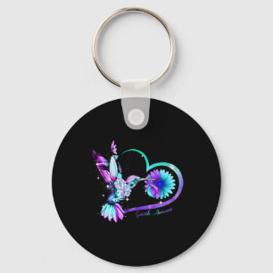 Chaveiro Hummingbird Sunflower Hearple Ribbon Suicídio