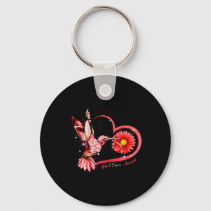 Chaveiro Hummingbird Sunflower Red Ribbon Cancer Sangue Awa