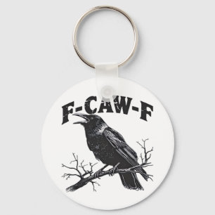 Chaveiro Humor de Corvo Gótico F-Caw-F Engraçado Essencial