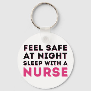 Chaveiro Humor de Enfermeira Negra Rosa