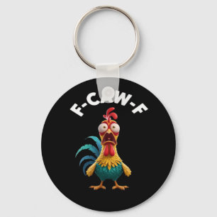 Chaveiro Humor de Frango F-Caw-F Design Clássico Vintage
