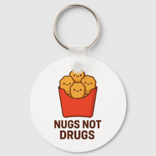 Chaveiro Humor Divertido de Nugget de Frango, Nugs Não São