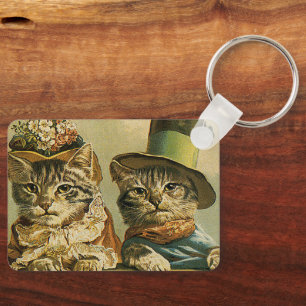 Chaveiro Humor do vintage, gatos do noivo da noiva do