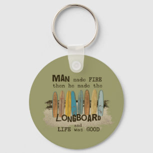 Chaveiro Humor surfando do homem adiantado com Longboards