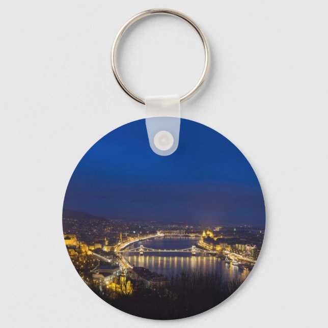 Chaveiro Hungria Budapeste em panorama noturno (Frente)