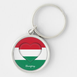 Chaveiro Hungria & Heart, Hungarian Flag fashion/esportes