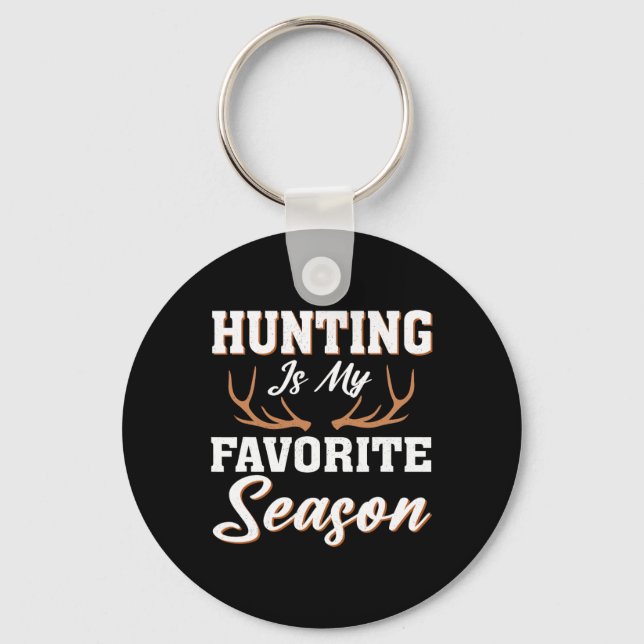 Chaveiro Hunter Deer Engraçado Caça É Minha Época Favorita (Frente)