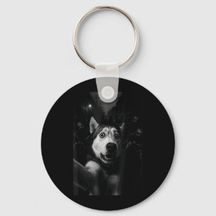 Chaveiro Husky Engraçado Selfie Zumbi Halloween Cachorro