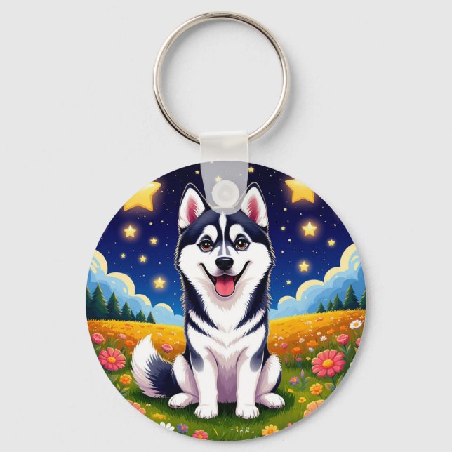 Chaveiro Husky Siberiano brincalhão (Frente)