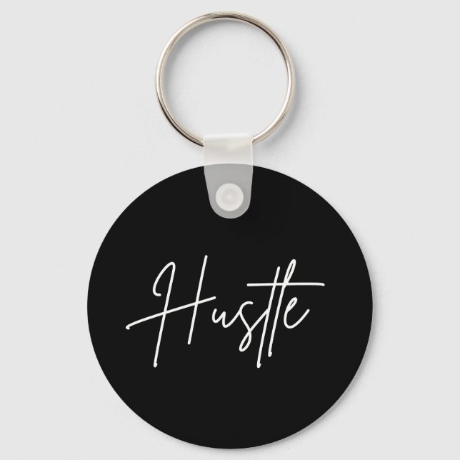 Chaveiro Hustle Keychain – Modern Minimal Design (Frente)