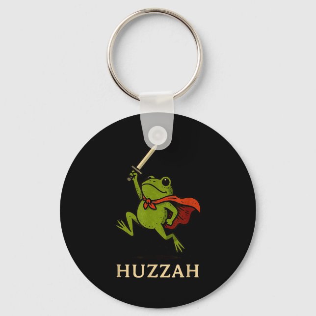 Chaveiro Huzzah Frog Knight Funny Sword Meme Quote  (Frente)