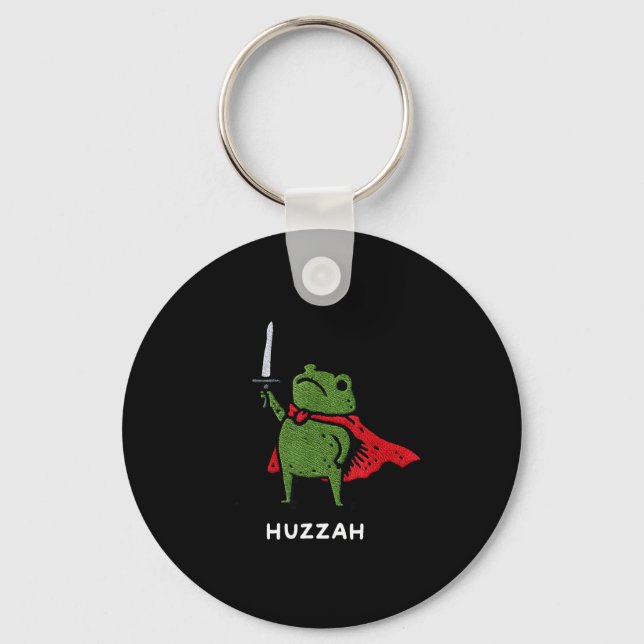 Chaveiro Huzzah Frog Knight Funny Sword Meme Quote  (Frente)