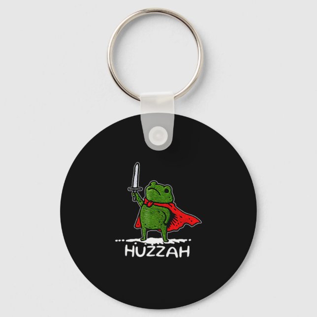 Chaveiro Huzzah Frog Knight Funny Sword Meme Quote  (Frente)