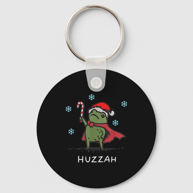 Chaveiro Huzzah Frog Knight Funny Sword Meme Quote Christma (Frente)