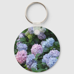 Chaveiro Hydrangea azul e roxo