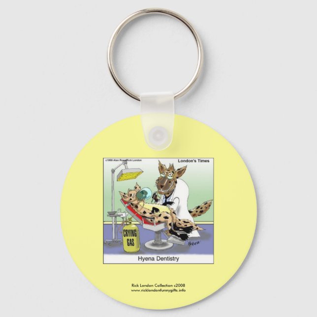 Chaveiro Hyena Dentistry Cartoon Funny Key Chain (Frente)