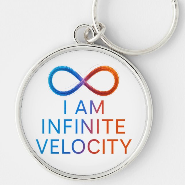 Chaveiro I AM Infinite Velocity – Quantum Energy Design (Frente)