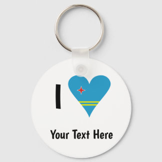 Chaveiro I (Aruban Flag Heart Love) Seu Texto