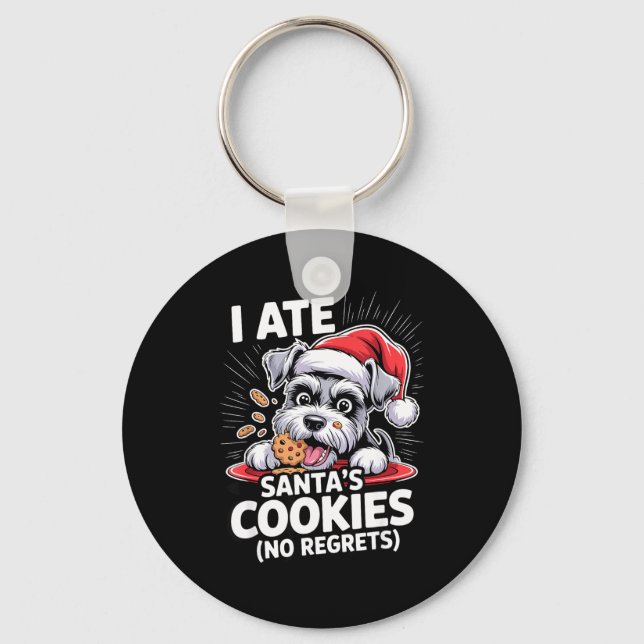 Chaveiro I Ate Santas Cookies Puppy Funny Christmas Mini Sc (Frente)